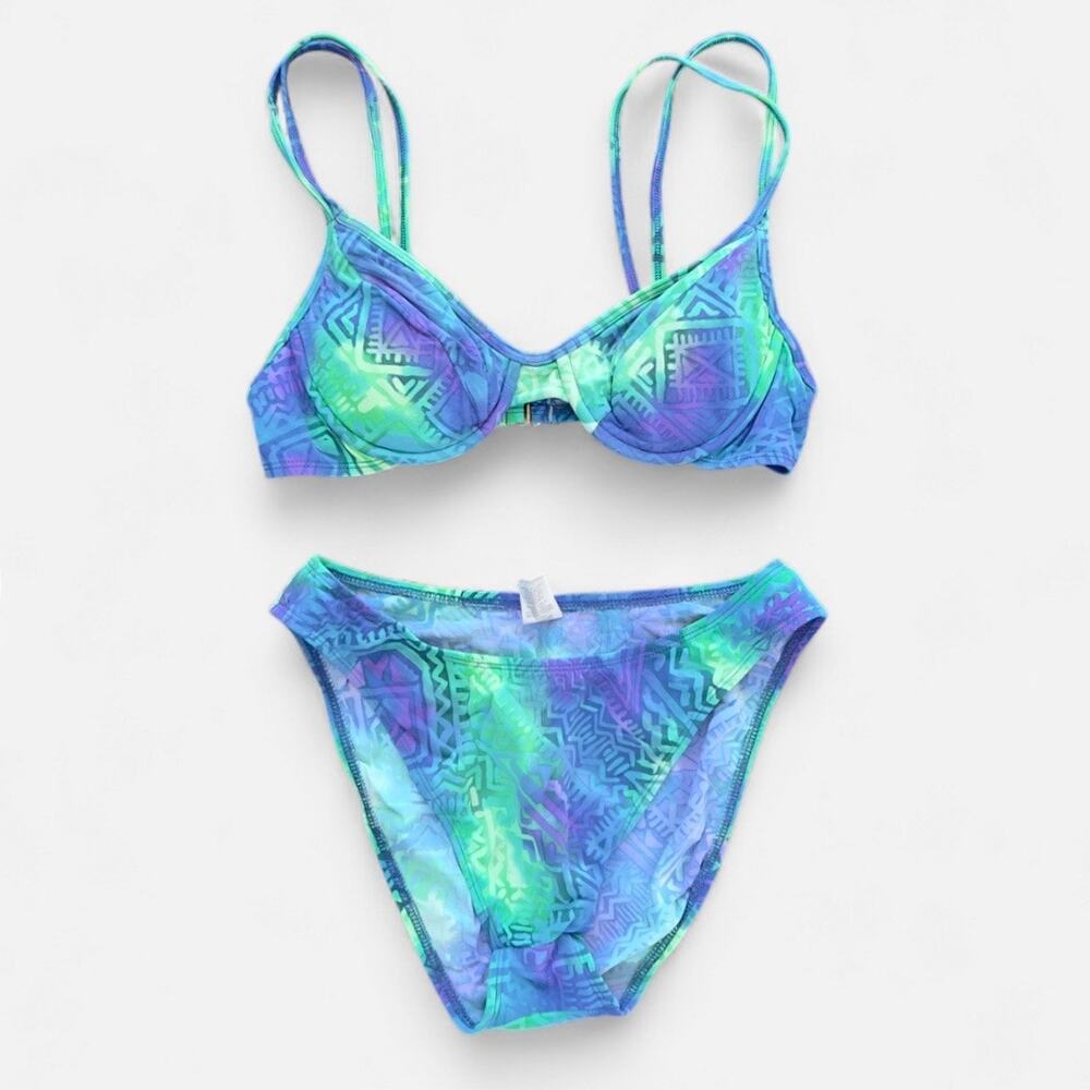 Sessat Vintage Aztec Print High Rise Bikini Set